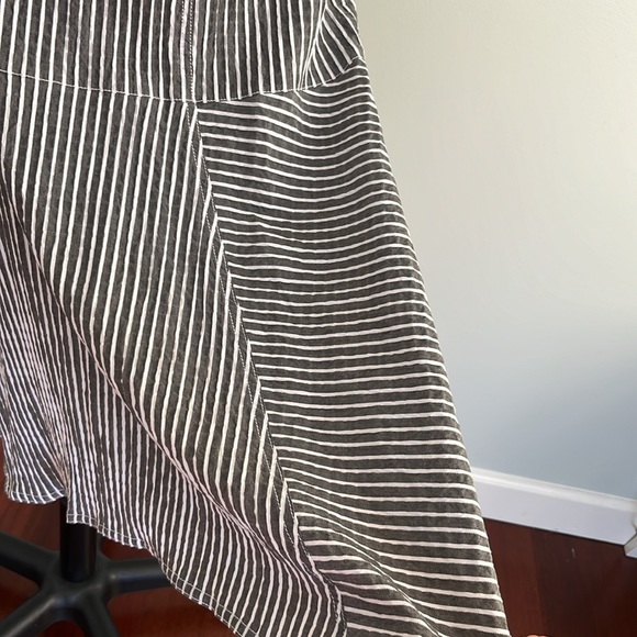 White House Black Market Gray and White Striped Utility Midi Dress - Picture 10 of 16